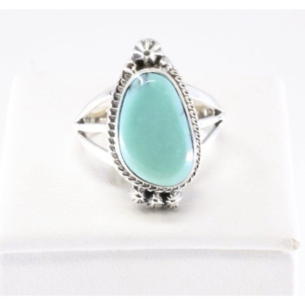 Native American Navajo, Sterling, Silver Turquoise Ring, Sharon Mccarthy, R.B
